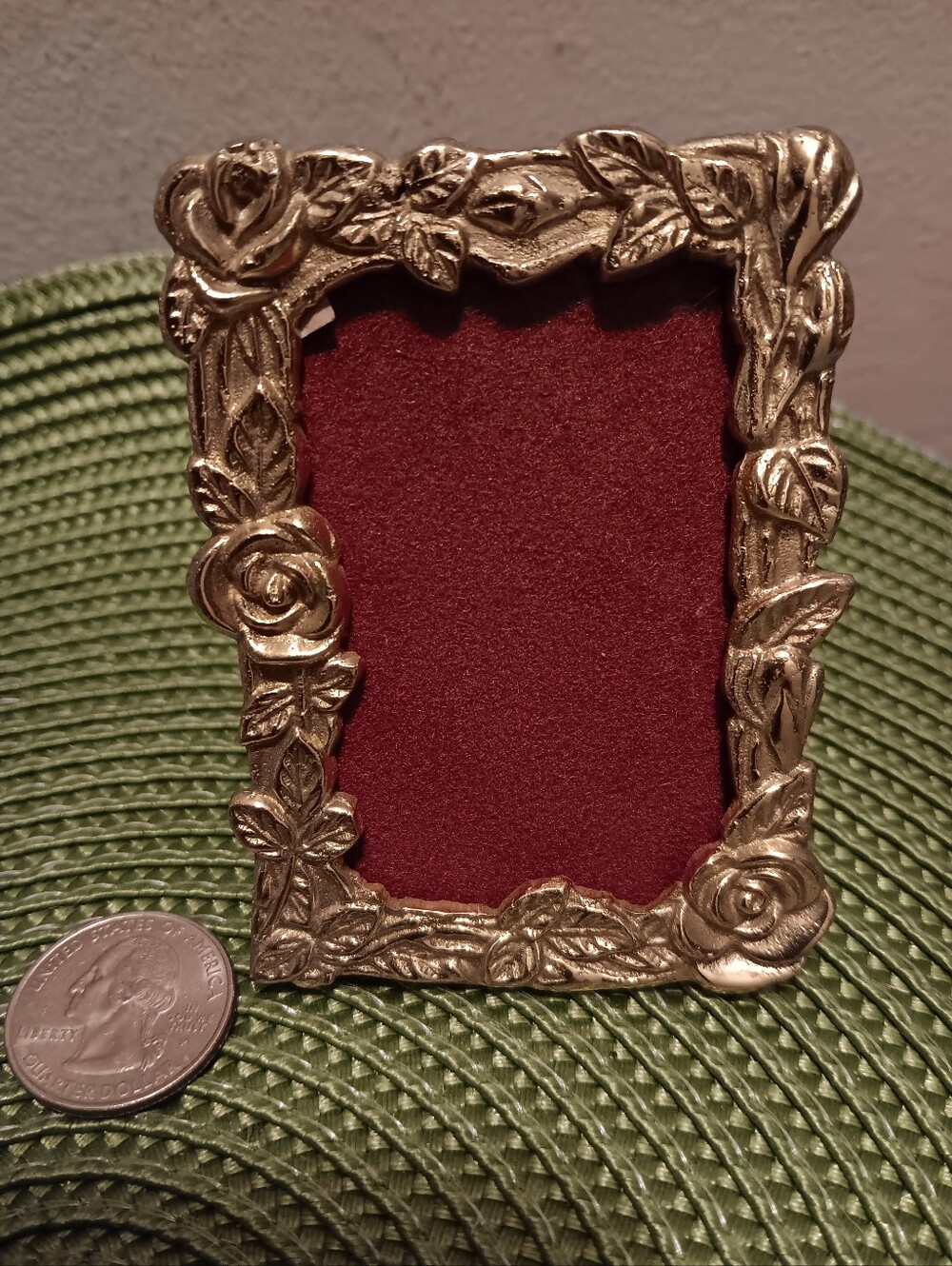 Solid Brass Vintage Photo Frame, Sold As Is, WITHOUT GLASS